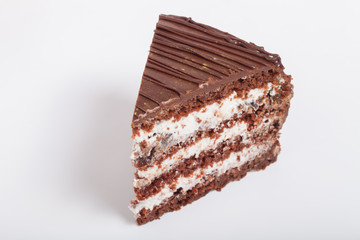 Chocolate homemade cake with gold decor