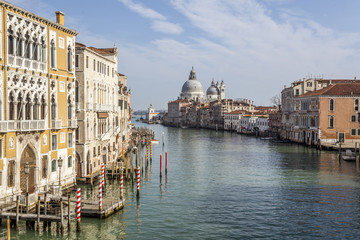 Beautiful view of Canal Grande with Basilica di Santa Maria dell