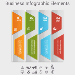Business Infographics  Vector illustration. can be used for workflow layout, banner, diagram, number options, step up options, web design.