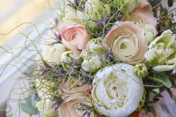 Beautiful wedding bouquet . Flowers bouquet arrange for decoration in home