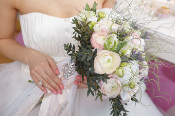 Beautiful wedding bouquet . Nice wedding bouquet in bride's hand