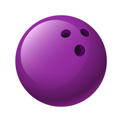 Vector illustration. Purple bowling ball isolated on a white background