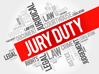 Jury Duty word cloud concept