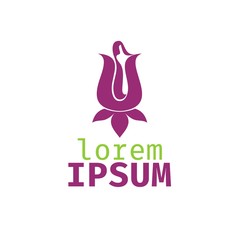 Vector of beautiful young woman icon. Silhouette of girl / flower on a  background . Business icon for the company. Vector illustration.