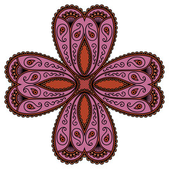 Vector color mandala. Mehndi style.
