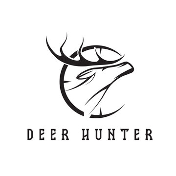 deer head with target vector design template