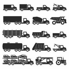 Naklejka premium Trucks icons set