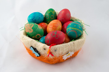 Basket of Easter eggs.