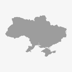Obraz premium Map of Ukraine in gray on a white background