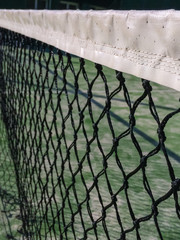 Paddle or tennis net close up