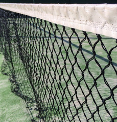 Paddle or tennis net close up