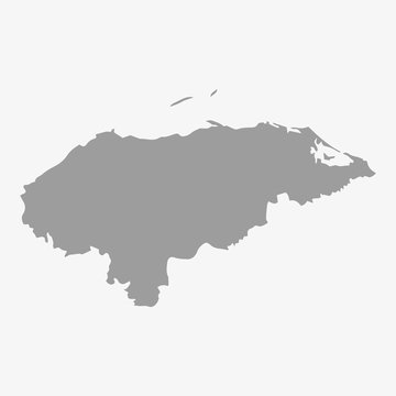 Honduras map in gray on a white background