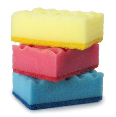sponges for cleaning isolated on white background