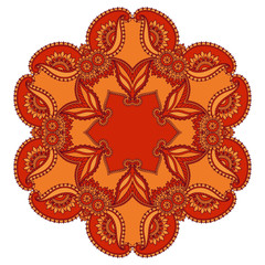 Vector color mandala. Mehndi style.

