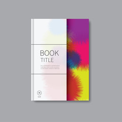 graphic for book cover / abstract brochure with white place and colour background with stains, stock illustration
