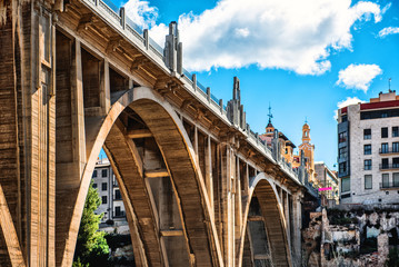 San Jordi Bridge in Alcoy city. Spain