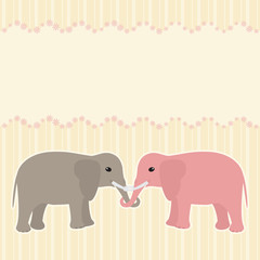 Two elephants card