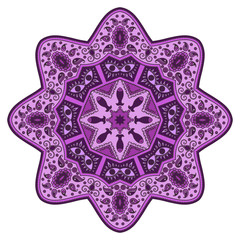 Vector color mandala. Mehndi style.
