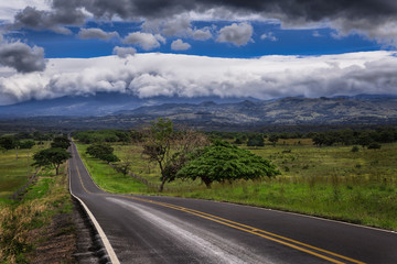 Road leading to the Miravalles Volcano