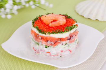 salad with seafood