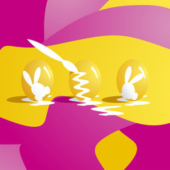 Coloring Easter eggs abstract third pink orange vector