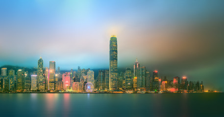 Obraz na płótnie Canvas Panorama of Hong Kong and Financial district