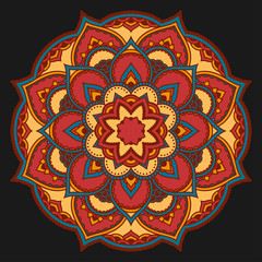Vector color mandala. Mehndi style.
