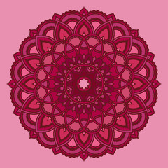 Vector color mandala. Mehndi style.
