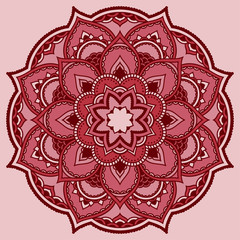 Vector color mandala. Mehndi style.
