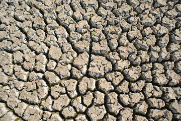  Cracked ground. Dry land. Desert landscape background. Global warming concept. top view