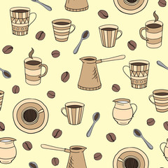 vector seamless coffee pattern