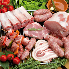 Food cousine meat composition, ingredient for eating
