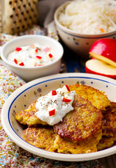 potato fritters with cottage cheese