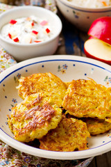 potato fritters with cottage cheese