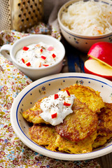 potato fritters with cottage cheese