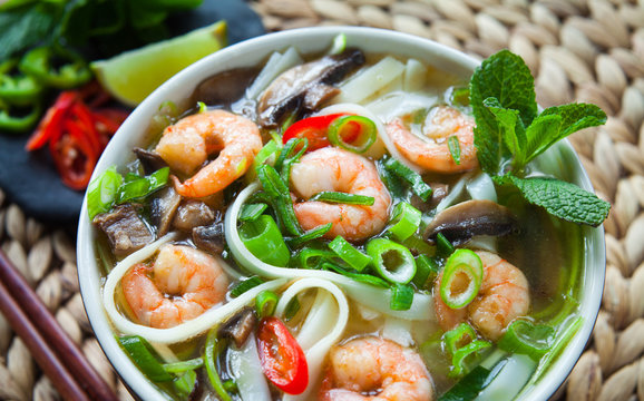 Prawn Scampi Chinese Noodle Soup Spicy