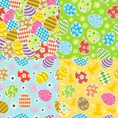 Easter seamless background set