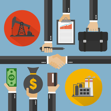 Oil business concept design flat ,vector illustration