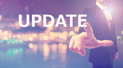 Update concept with businessman