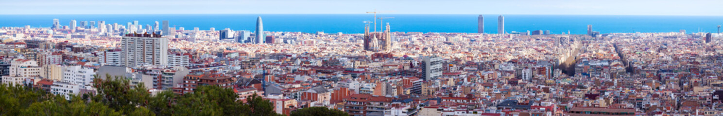  view of old  district in Barcelona