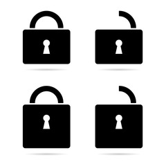 padlock icon black illustration