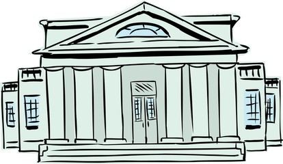 Court building with columns