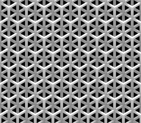 seamless pattern made of connected white cubes structures in front of a black background

