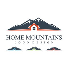 Simple Home Mountains Logo Design