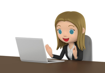 Portrait of small and pretty businesswoman