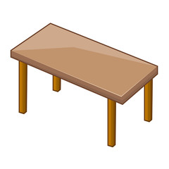 Wooden table isolated illustration