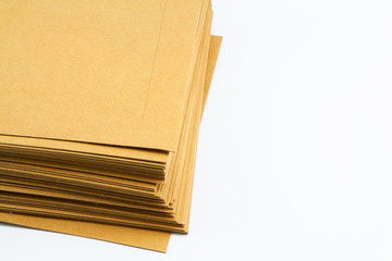 brown document case stacked isolate on white background.