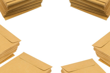 brown document case stacked isolate on white background.