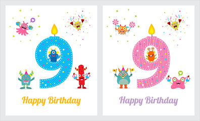 Cute Monster Invitation Birthday Card
.