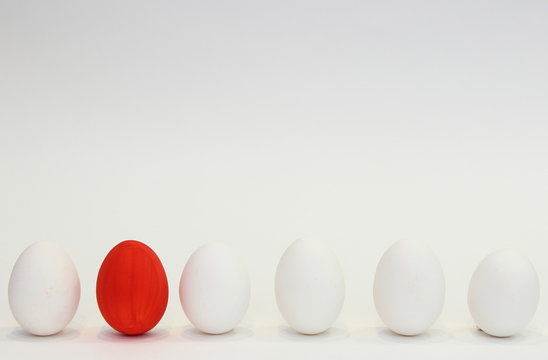 Red Egg And White Eggs